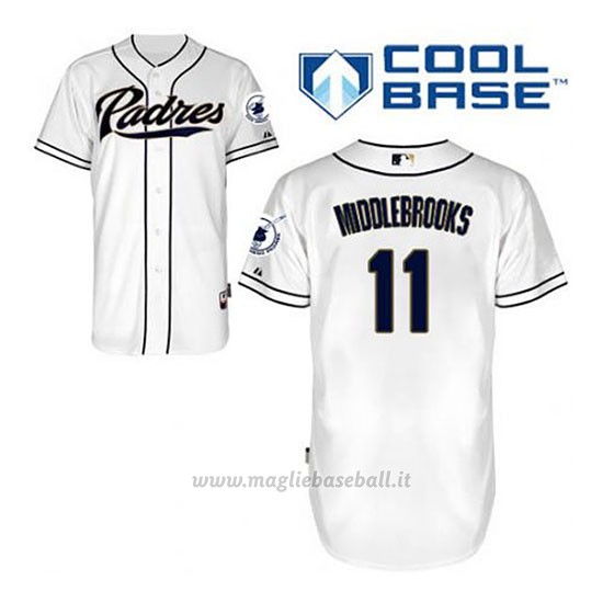 Maglia Baseball Uomo San Diego Padres Will Middlebrooks 11 Bianco 1ªCool Base